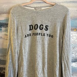 Graphic super soft boutique sweater shirt. Dogs are people too.